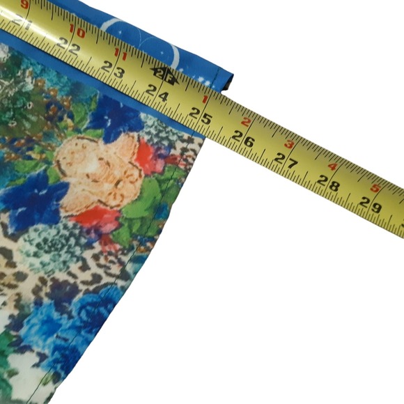 Sheilay Blouse Womens Small Blue Floral Cold Shoulder Bell Sleeve Top New - Picture 7 of 16